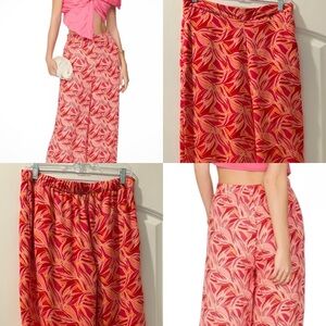 Ashley Park International Red and Pink Patterned Pants